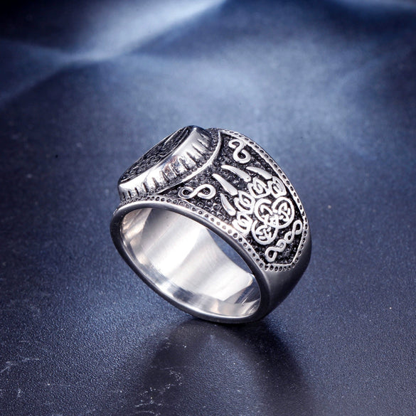 Vintage Polished Titanium Steel Geometric Bear Claw Ring For Men And Women Stainless Steel Style Jewelry