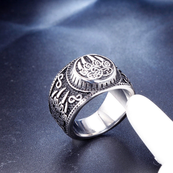Vintage Polished Titanium Steel Geometric Bear Claw Ring For Men And Women Stainless Steel Style Jewelry