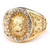 Vintage Polished Titanium Steel Lion Animal Ring Personality Style Unisex Zodiac Statement Ring