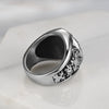 Vintage Polished Titanium Steel Lion Animal Ring Personality Style Unisex Zodiac Statement Ring