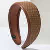 Vintage Pu Leather Geometric Woven Widebrimmed Women's Hair Hoop Hair Accessories
