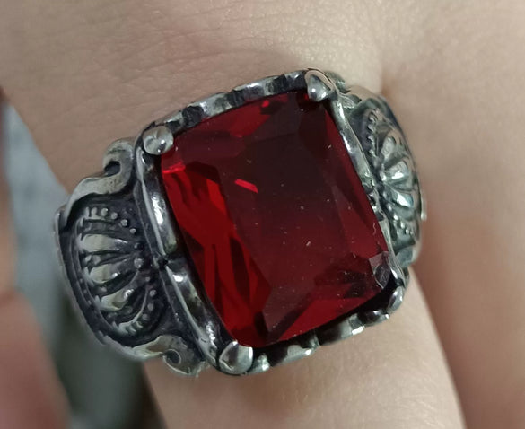 Vintage Punk Style Crown Zircon Men's Stainless Steel Ring With Oil Applied Treatment