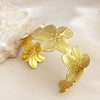 Vintage Retro Geometric Stainless Steel Electroplated Gold Flower Opening Women's Bracelet Jewelry