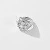 Vintage Round Figure Ring Copper Electroplated Platinum Or 18K Gold Cold Simple Style Adjustable For Women And Unisex