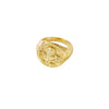 Vintage Round Figure Ring Copper Electroplated Platinum Or 18K Gold Cold Simple Style Adjustable For Women And Unisex