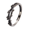 Vintage S925 Silver Crystal Ring With Threedimensional Carved Flower Design For Men And Women