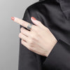 Vintage Silver Open Ring With Angel Wings Geometric Design Electroplated Adjustable Unisex Jewelry