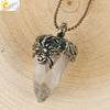 Vintage Silver Tone Crystal Spider Pendant Necklace Minimalist Insect Jewelry With Tapered Pendant On Ball Chain
