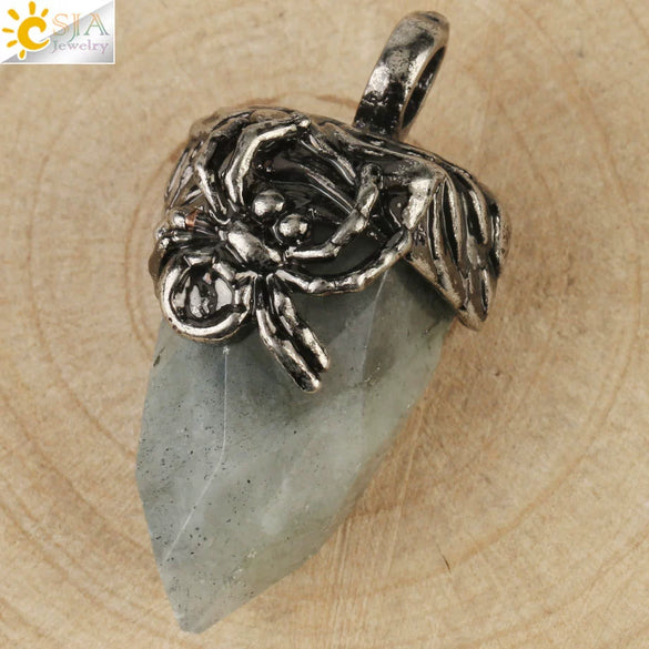 Vintage Silver Tone Crystal Spider Pendant Necklace Minimalist Insect Jewelry With Tapered Pendant On Ball Chain
