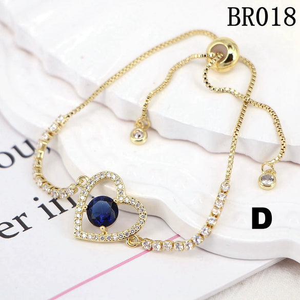 Vintage Simple Heartshaped Copper Women's Electroplated Bracelet