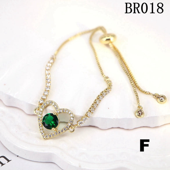 Vintage Simple Heartshaped Copper Women's Electroplated Bracelet