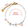 Vintage Small Fresh Daisy Flower Stainless Steel Woven Crystal Chain Electroplated Bracelet Necklace