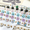 Vintage Small Fresh Daisy Flower Stainless Steel Woven Crystal Chain Electroplated Bracelet Necklace