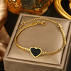 Vintage Small Fresh Style Stainless Steel Bracelet With Love Butterfly And Geometric Heart Shapes Electroplated