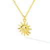 Vintage Smiley Sun Flower Pendant Necklace With Stainless Steel Chain And Copper Pendant Electroplated For Women