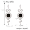 Vintage Snakeshaped Agate Earrings For Women Exotic Niche Design Titanium Steel With Goldplated Electroplating Animal Pattern