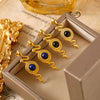Vintage Snakeshaped Agate Earrings For Women Exotic Niche Design Titanium Steel With Goldplated Electroplating Animal Pattern