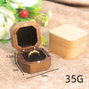 Vintage Solid Black Walnut Wood Jewelry Ring Box With Flannel Lining Square Carved Wooden Proposal Box For Women