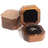 Vintage Solid Black Walnut Wood Jewelry Ring Box With Flannel Lining Square Carved Wooden Proposal Box For Women