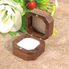 Vintage Solid Black Walnut Wood Jewelry Ring Box With Flannel Lining Square Carved Wooden Proposal Box For Women