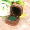 Vintage Solid Black Walnut Wood Jewelry Ring Box With Flannel Lining Square Carved Wooden Proposal Box For Women