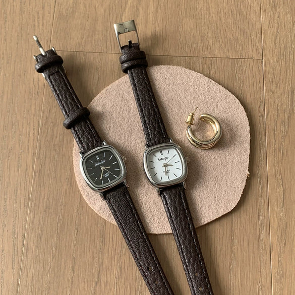 Vintage Square Alloy Women's Leisure Watch