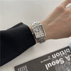 Vintage Square Roman Casual Alloy Band Quartz Couple's Watch
