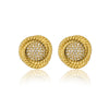 Vintage Stainless Steel Circle Earrings Wrapped With Zircon For Women Electroplated