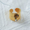 Vintage Stainless Steel Natural Stone Ring And Bracelet With Electroplating