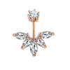 Vintage Stainless Steel Navel Ring Set With The Crown Pattern For Body Piercing