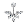 Vintage Stainless Steel Navel Ring Set With The Crown Pattern For Body Piercing