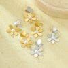 Vintage Stainless Steel Petal Tassel With Pearl Electroplated Women's Earrings