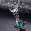 Vintage Stainless Steel Skull Pendant Geometric Hammer Design Cast Jewelry Accessory