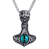Vintage Stainless Steel Skull Pendant Geometric Hammer Design Cast Jewelry Accessory