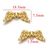 Vintage Stainless Steel Vacuum Gold Plated Wings Perforated Feather Pattern Round Bead Handmade Jewelry Accessories