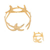 Vintage Starfish Stitching Zinc Alloy Gold And Silver Women's Niche Jewelry Bracelet Ring Suit With Electroplating