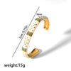 Vintage Style C Shape Star 304 Stainless Steel 18K Gold Plated Bangle In Bulk