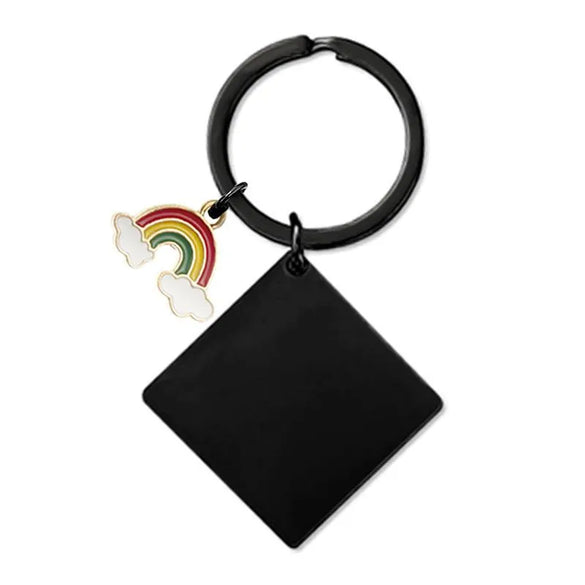 Vintage Style Classic Style Rainbow Jellyfish Customization Laser Engraving Metal Unisex Bag Pendant Keychain