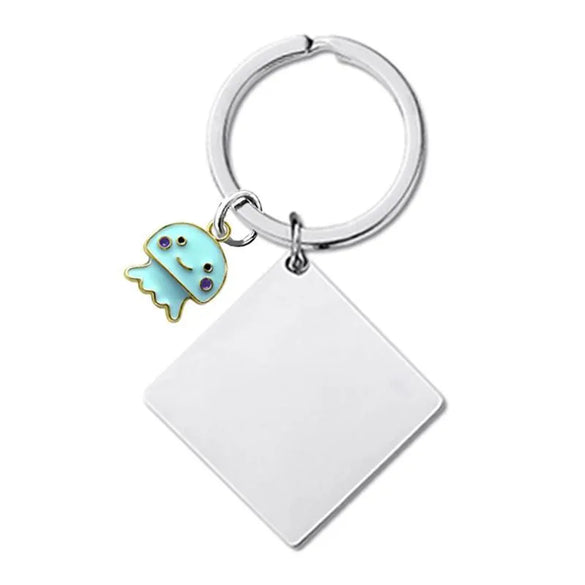 Vintage Style Classic Style Rainbow Jellyfish Customization Laser Engraving Metal Unisex Bag Pendant Keychain