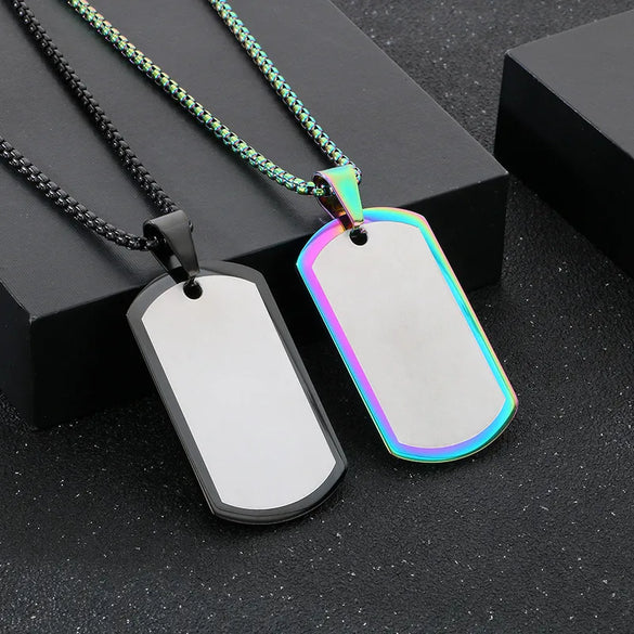 Vintage Style Classic Style Rectangle 304 Stainless Steel 18K Gold Plated Men'S Pendant Necklace Men Pendant Necklaces