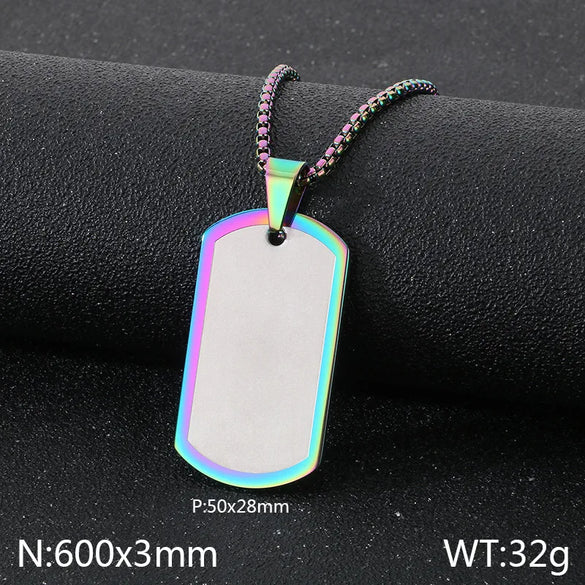 Vintage Style Classic Style Rectangle 304 Stainless Steel 18K Gold Plated Men'S Pendant Necklace Men Pendant Necklaces