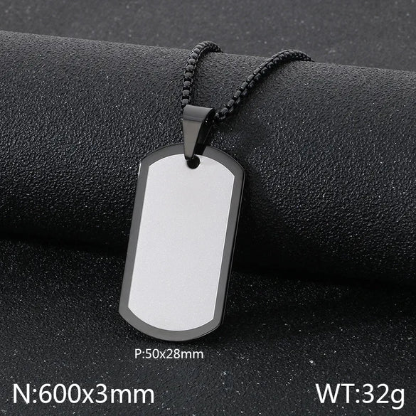 Vintage Style Classic Style Rectangle 304 Stainless Steel 18K Gold Plated Men'S Pendant Necklace Men Pendant Necklaces