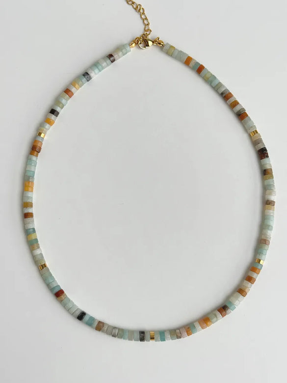 Vintage Style Classic Style Roman Style Round 18K Gold Plated Natural Stone 304 Stainless Steel Beaded Wholesale Pendant Necklace