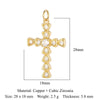 1 Piece Copper Zircon 18K Gold Plated Cross