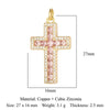 1 Piece Copper Zircon 18K Gold Plated Cross