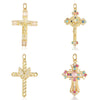 1 Piece Copper Zircon 18K Gold Plated Cross