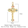 1 Piece Copper Zircon 18K Gold Plated Cross