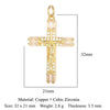 1 Piece Copper Zircon 18K Gold Plated Cross