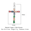 1 Piece Copper Zircon 18K Gold Plated Cross