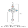 1 Piece Copper Zircon 18K Gold Plated Cross